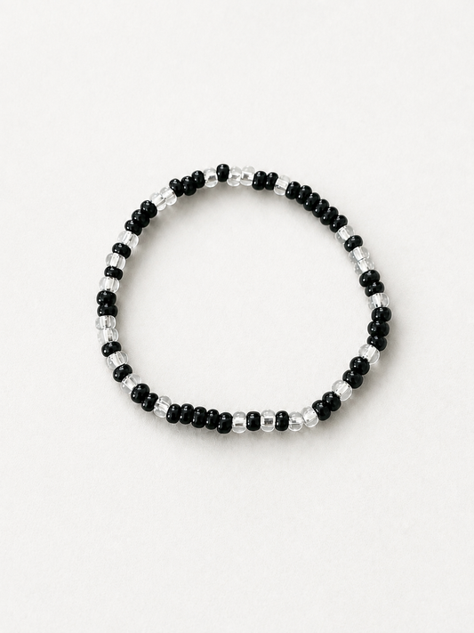 Black and Clear Beaded Bracelet