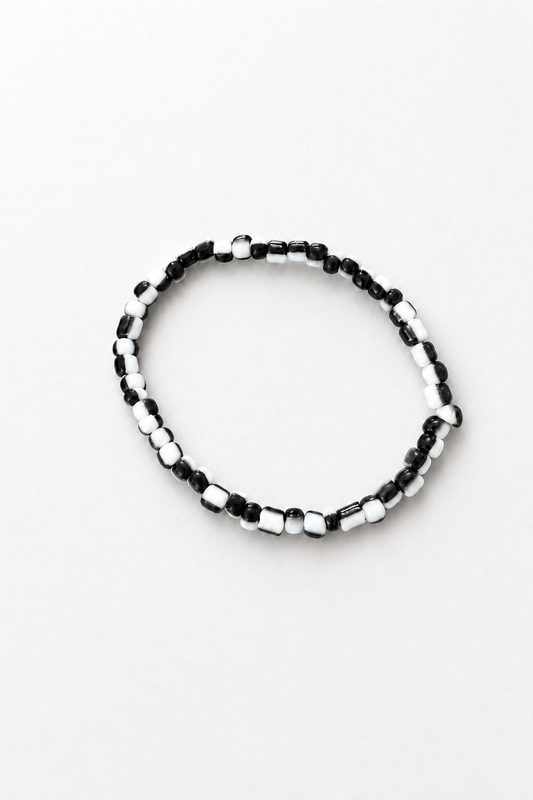 Black and White Beaded Bracelet