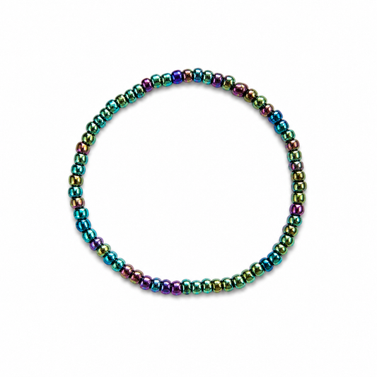 Peacock Shimmer Seed Bead Bracelet